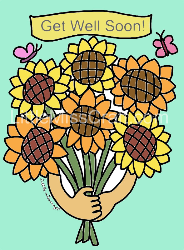Crafts - Sunflower Get Well Coloring Page